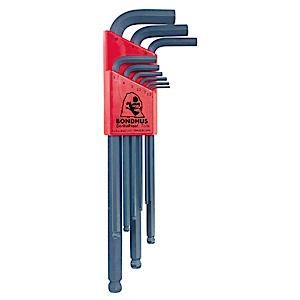 Bondhus 10999 Set of 9 Balldriver L-wrenches, ProGuard Finish, sizes 1.5-10mm