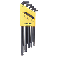 Bondhus 16537 Stubby Balldriver Hex L-Wrench, Set of 13, Sizes 0.50-3/8-Inch