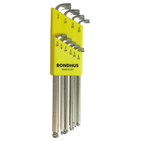 Bondhus 16738 Stubby Balldriver Hex L-Wrench, Set of 10, Sizes 1/16-Inch to 1/4-Inch