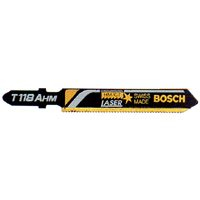 Bosch T118AHM3 3-Inch 24TPI TC Bosch Shank Jigsaw Blade, 3-Pack