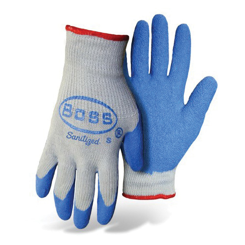 BOSS GRIP 8422L Non-Slip Gloves, L, Knit Wrist Cuff, Latex Coating, Cotton/Polyester/Rubber Glove