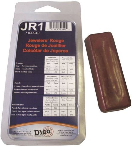 Dico 7100940 Buffing Compound, 1/2 in Thick, Jewelers Rouge, Red