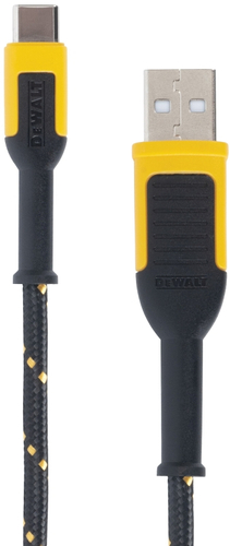 DEWALT 131 1361 DW2 Reinforced Braided Phone Charger Cable, USB-C to USB-A, 4 ft.