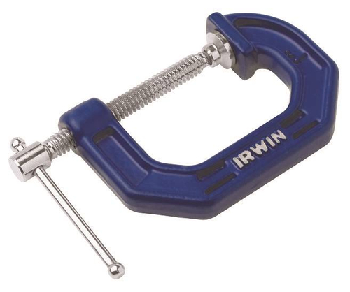 Irwin 225103ZR C-Clamp, 3 in Max Opening Size, 2-1/4 in D Throat, Cast Iron Body, Blue Body