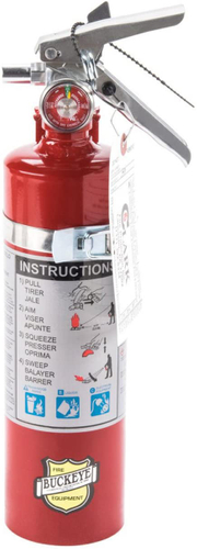 BUCKEYE 13315 Portable Fire Extinguisher with Vehicle Bracket, 2.5 lb Capacity, Monoammonium Phospha