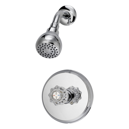 Boston Harbor GU-F1010207CP Shower Faucet, 1.75 gpm, 2.75 in Showerhead, Metal/Plastic, Round Shower
