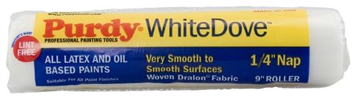 Purdy White Dove 144662091 Paint Roller Cover, 1/4 in Thick Nap, 9 in L, Dralon Fabric Cover