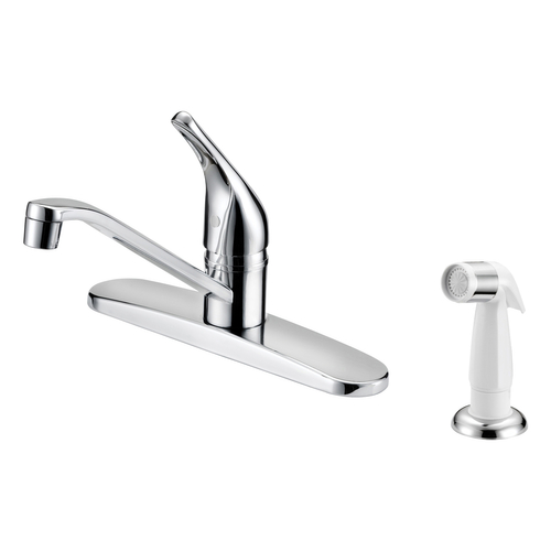 Boston Harbor FS610046CP Kitchen Faucet, 1.8 gpm, 1-Faucet Handle, 4-Faucet Hole, Metal/Plastic, Chr