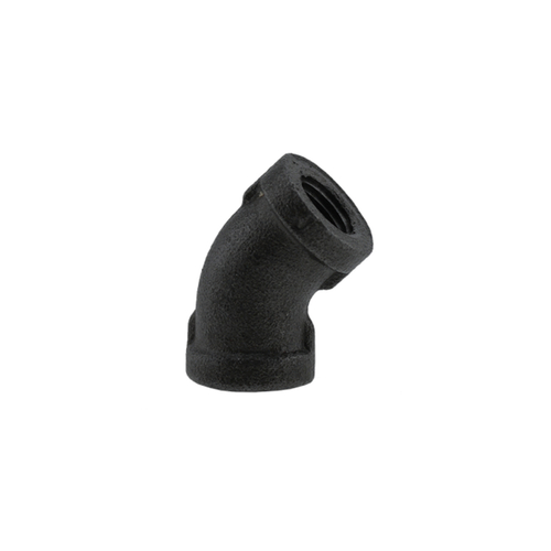BLACK ELBOW 45deg 1/4"