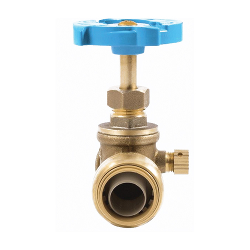 SharkBite 24635LF Stop Valve, 3/4 in Connection, PTC, 200 psi Pressure, DZR Brass Body