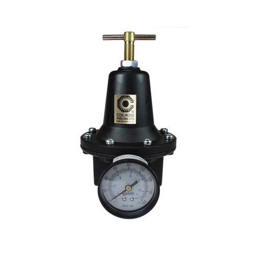 Coilhose Heavy Duty 88 8803G-CS Regulator with Gauge, 3/8 in Connection, Aluminum