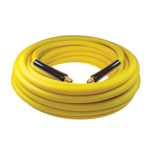 Coilhose Yellow Belly YB41004Y Hybrid Hose, 1/4 in ID, 100 ft L, MPT, 300 psi Pressure, PVC, Yellow