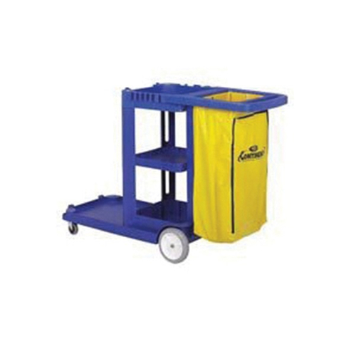 CONTINENTAL 184BL Janitor Cleaning Cart, 25 gal, 56 in OAL, 19-3/4 in OAW, 38 in OAH, Plastic, Blue