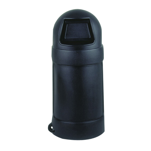 CONTINENTAL Roun'Top 1305BK Trash Can, 18 gal Capacity, Plastic, Black, Removable Funnel Top Closure