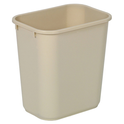CONTINENTAL 1358BE Trash Can, 13-5/8 qt Capacity, Plastic, Beige