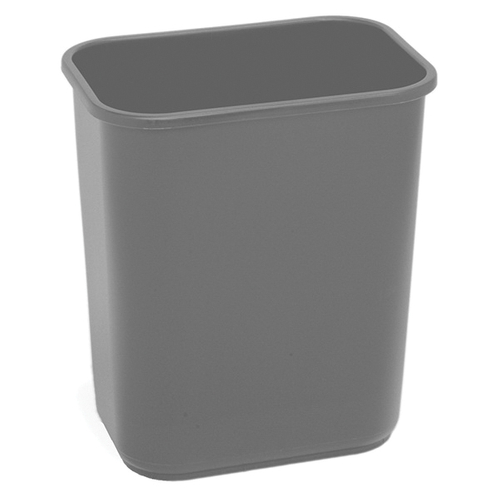 CONTINENTAL 1358GY Trash Can, 13-5/8 qt Capacity, Plastic, Gray