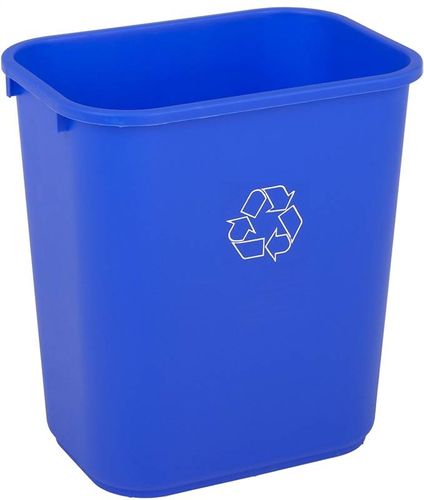 CONTINENTAL 2818-1 Recycling Waste Basket, 28.125 qt Capacity, Plastic, Blue