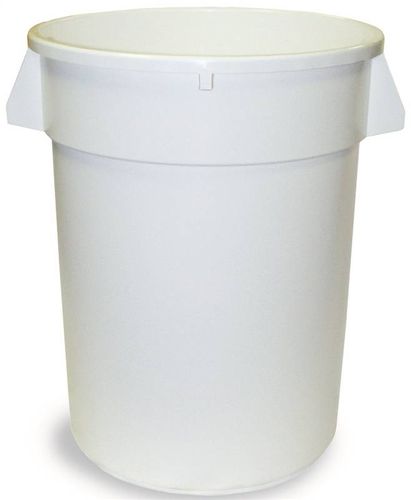 CONTINENTAL 3200WH Trash Receptacle, 32 gal Capacity, Plastic, White