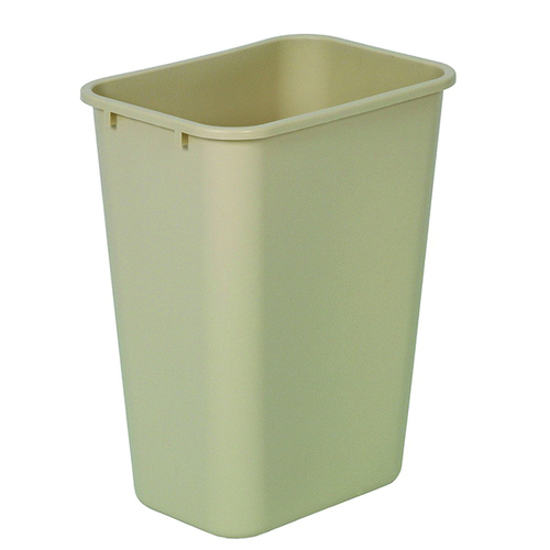 CONTINENTAL 4114BE Trash Can, 41-1/4 qt Capacity, Plastic, Beige