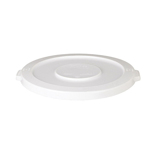CONTINENTAL Huskee 4445WH Flat Receptacle Lid, Plastic, White, For: 44 gal Trash Can