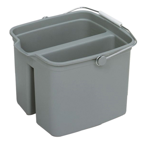 CONTINENTAL Huskee 8216 Divided Bucket, 16 qt Capacity, Plastic, Gray