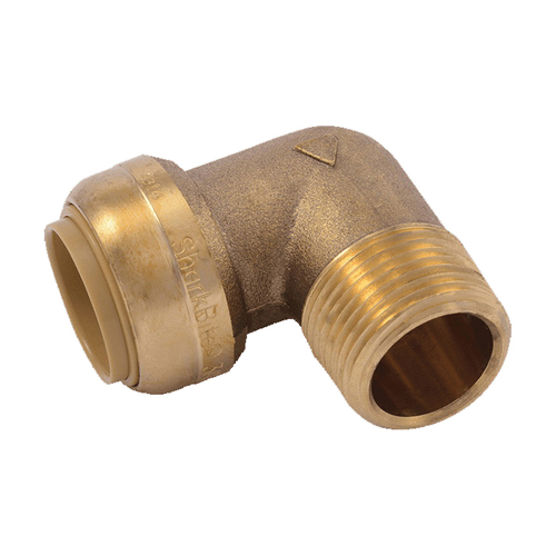 SharkBite U286LFA Pipe Elbow, 3/4 in, 90 deg Angle, Brass, 200 psi Pressure