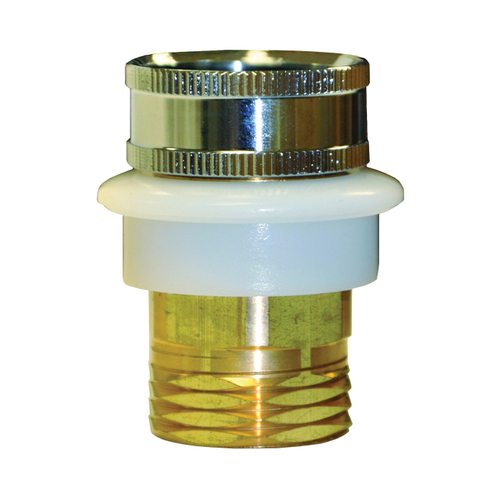 Danco 10518 Hose Adapter, 3/4 x 3/4 in, GHTM x GHTF, Brass, Chrome Plated