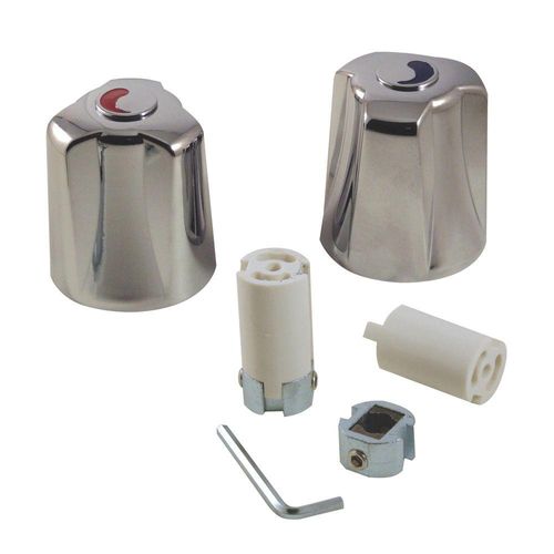 Danco 80019 Faucet Handle, Zinc, Chrome Plated, For: Two Handle Tub and Shower Faucets
