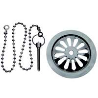 Danco 88922 Overflow Plate with Chain, Metal, Chrome