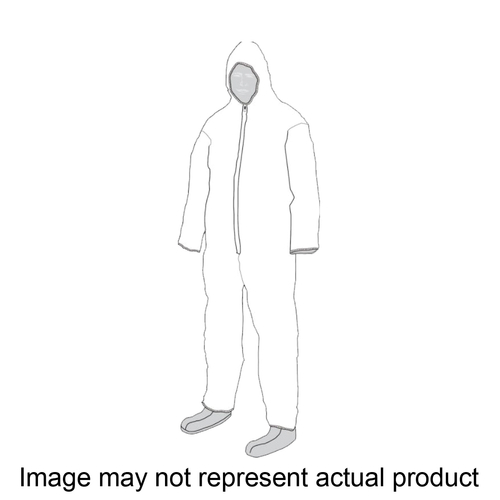 DANIEL SAFETY PRODUCTS DanGuard DSP122-L Coveralls with Hood and Boots, L, MicroPorous Fabric, White