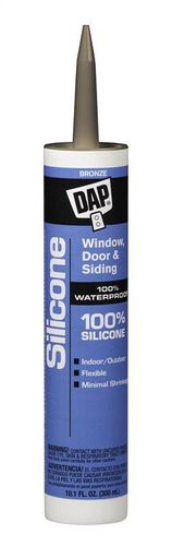 DAP 08647 Silicone Window and Door Sealant, Bronze, -40 to 400 deg F, 10.1 fl-oz Cartridge