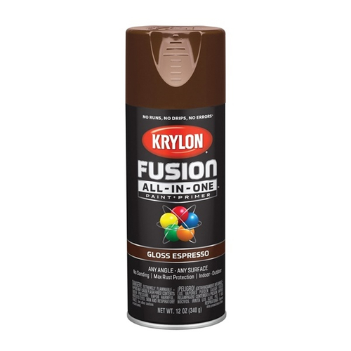 Krylon K02707007 Acrylic Spray Paint, Gloss, Espresso, 12 oz, Can