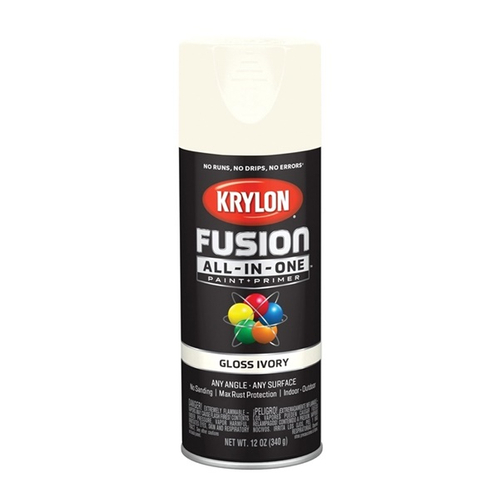 Krylon K02711007 Acrylic Spray Paint, Gloss, Ivory, 12 oz, Can