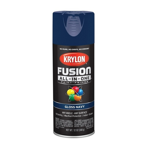 Krylon K02714007 Acrylic Spray Paint, Gloss, Navy, 12 oz, Can