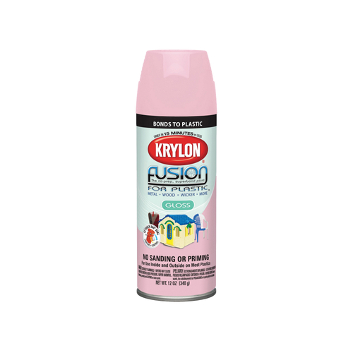 Krylon Fusion All-In-One Spray Paint, Gloss Pink Blush, 12 oz.