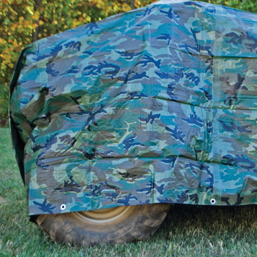 DIZE Weathermaster CT1012 Standard Duty Tarp, 12 ft L, 10 ft W, Polyethylene, Camouflage