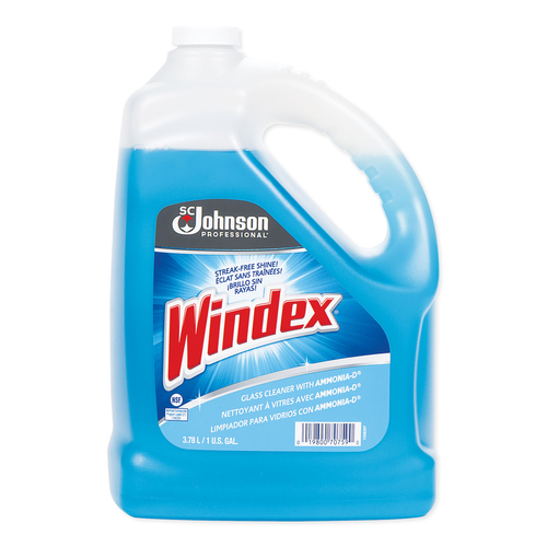 Windex SJN696503 RTU Glass and Multi-Surface Cleaner, 1 gal Refill Bottle, Liquid, Blue