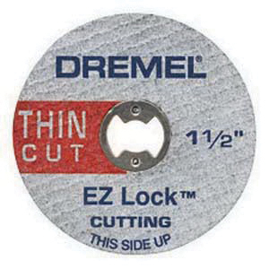DREMEL EZ Lock EZ409 Cut-Off Wheel, 1-1/2 in Dia, 0.02 in Thick, 1/8 in Arbor