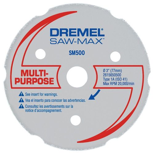 DREMEL SM500 Cut-Off Wheel, 3 in Dia, 0.07 in Thick, 20 mm Arbor, Silicone Carbide Abrasive