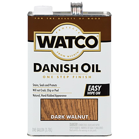 WATCO 65831 Danish Oil, Dark Walnut, Liquid, 1 gal