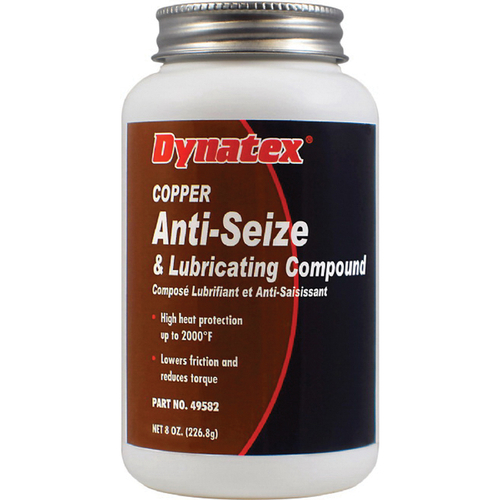 Dynatex 143487 Anti-Seize and Lubricant Compound, 8 oz Brush Top Bottle, Solid (Semisolid)