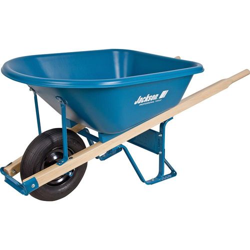 Jackson MP575FFBB 5.75 Cubic Foot Poly Contractor Wheelbarrow with Flat Free Tire