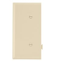 Cooper Wiring Devices STE14V Polycarbonate 1-Gang Blank Sectional Mid Size End Wall Plate, Ivory
