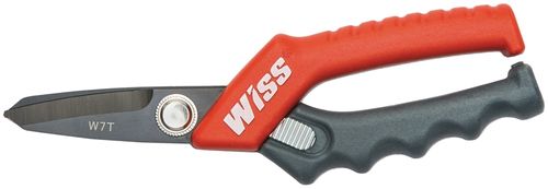 Crescent Wiss W7T Utility Scissor, 7 in OAL, 1-3/4 in L Cut, Stainless Steel Blade, Soft Touch/High 