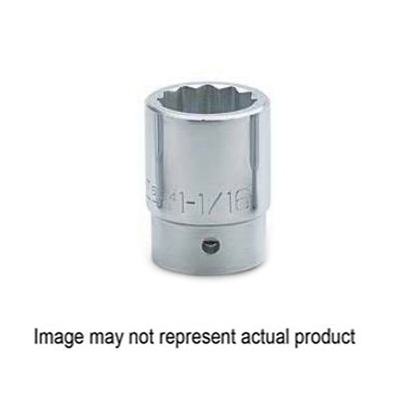 WRIGHT 6150 Socket, 1-9/16 in Socket, 3/4 in Drive, 12-Point, Steel, Chrome