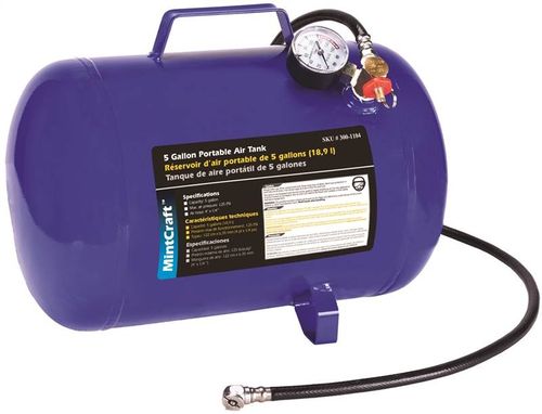 ProSource AT05 Air Tank, 5 gal Tank, 1/4 in Inlet, 5/16 in Outlet, 85 to 125 psi Pressure