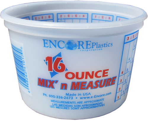 ENCORE Plastics 41017 Measure Container, 16 oz Capacity, Plastic
