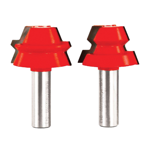 Freud 99-043 Lock Miter Bit, 1-15/32 in Dia Cutter, 1/2 in Dia Shank, 2-Cutter, Carbide