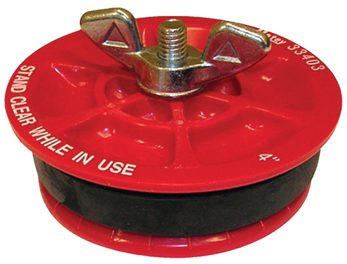 Oatey 33403 Test Plug, 4 in Connection, Plastic, Red