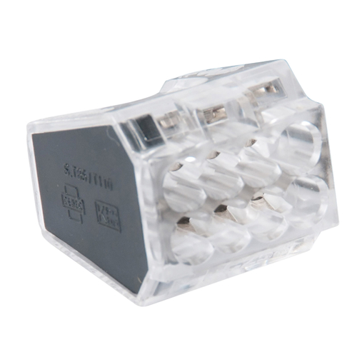 GB PushGard 10-PC8 8-Port Push-In Wire Connector, 22 to 12 AWG Wire, Copper Contact